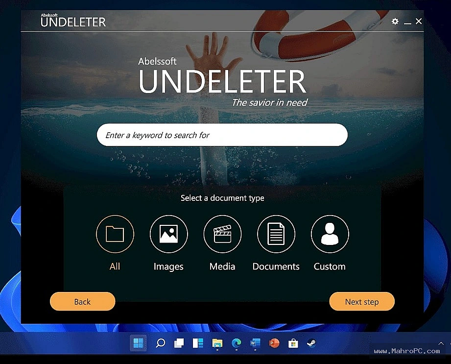 Main Interface of Abelssoft Undeleter 2026 – Clean and user-friendly design for quick file recovery.
