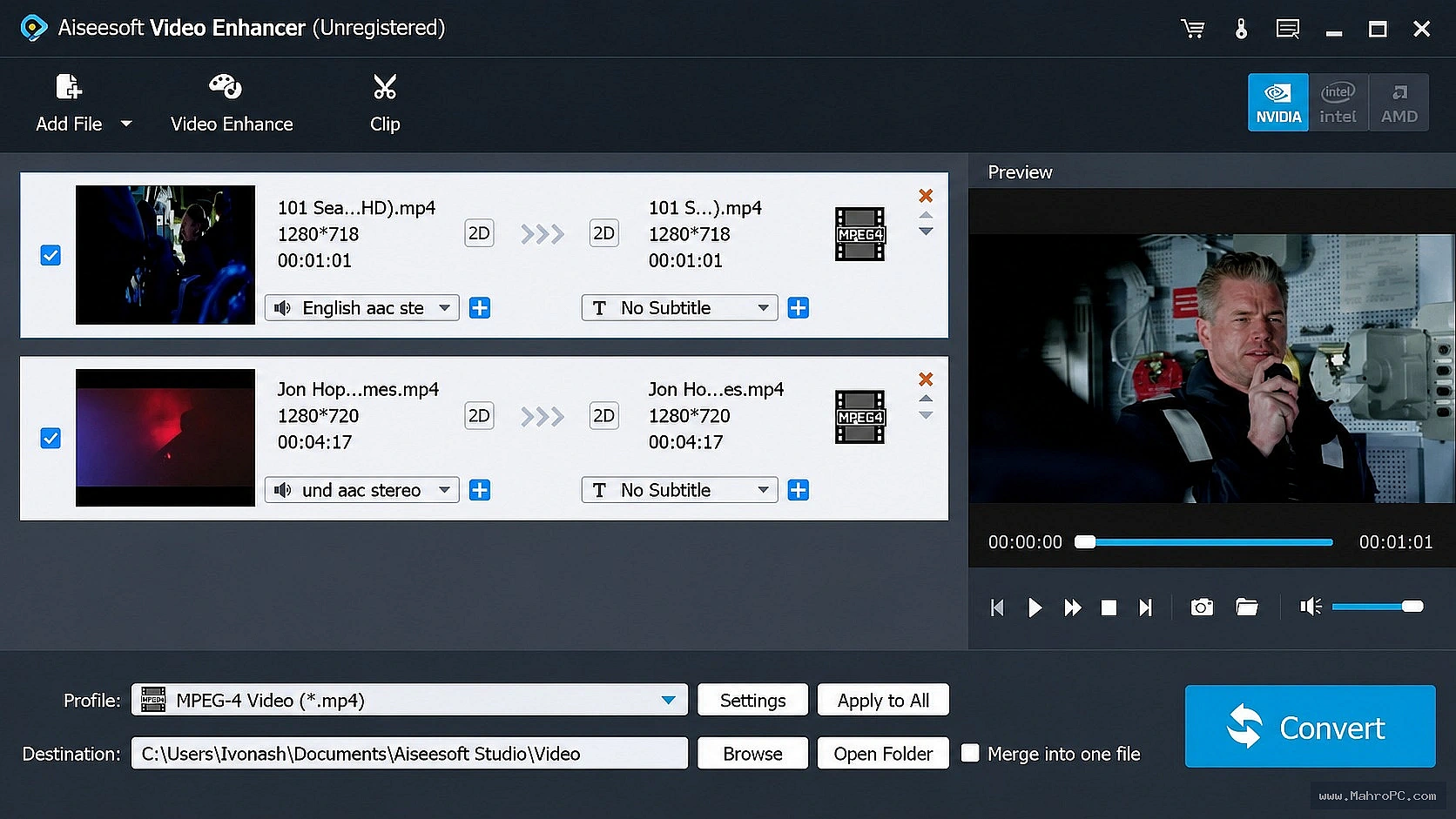 Video resolution enhancement options panel inside Aiseesoft Video Enhancer latest software.