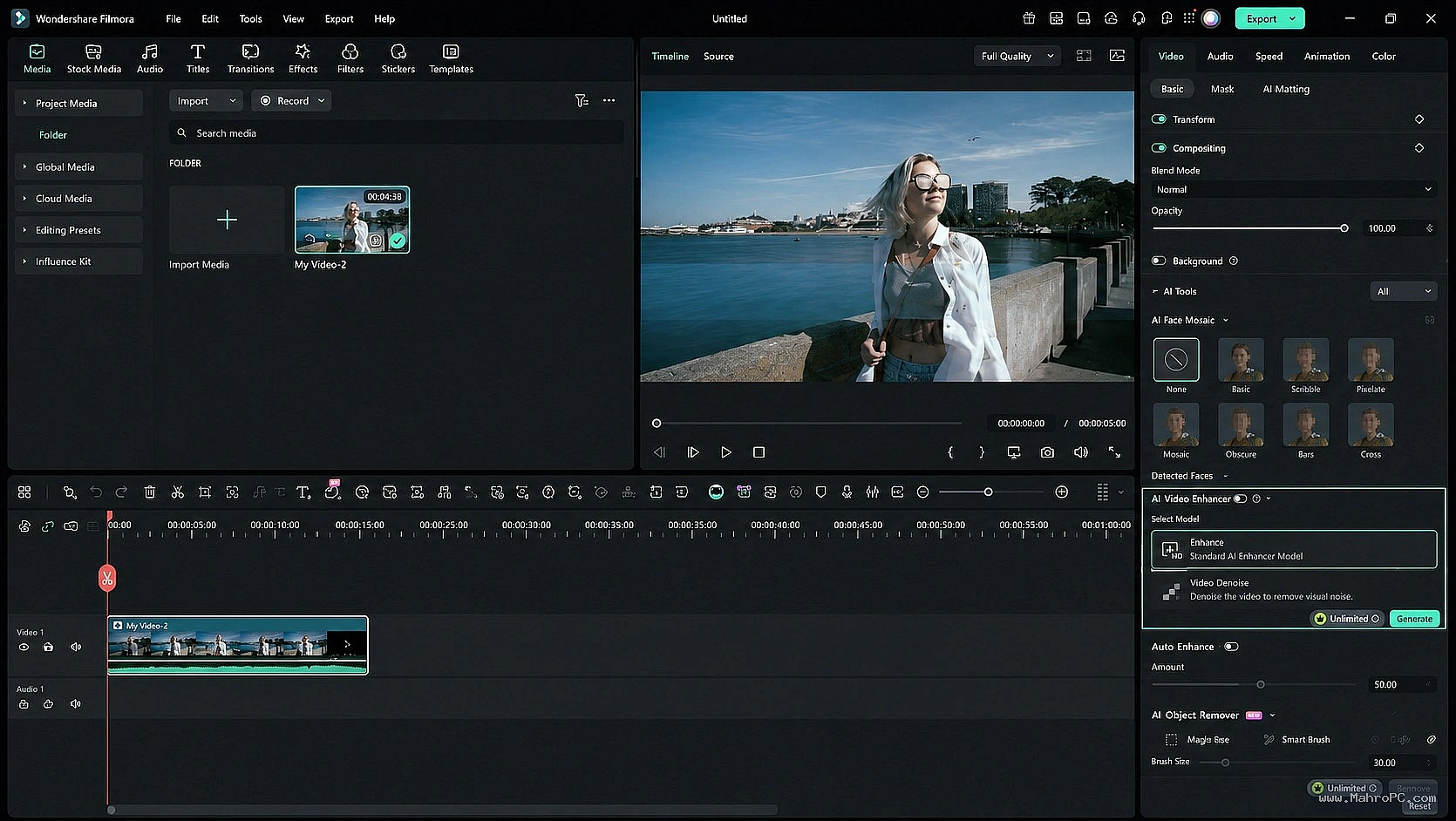 Export format profile configuration within Aiseesoft Video Enhancer latest setup.