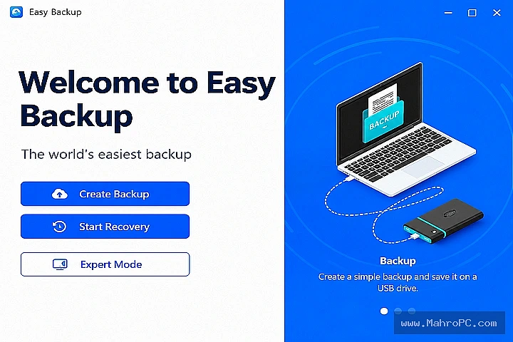 Abelssoft EasyBackup 2026 Backup Progress and Recovery Manager Showing File Restore and Backup Status