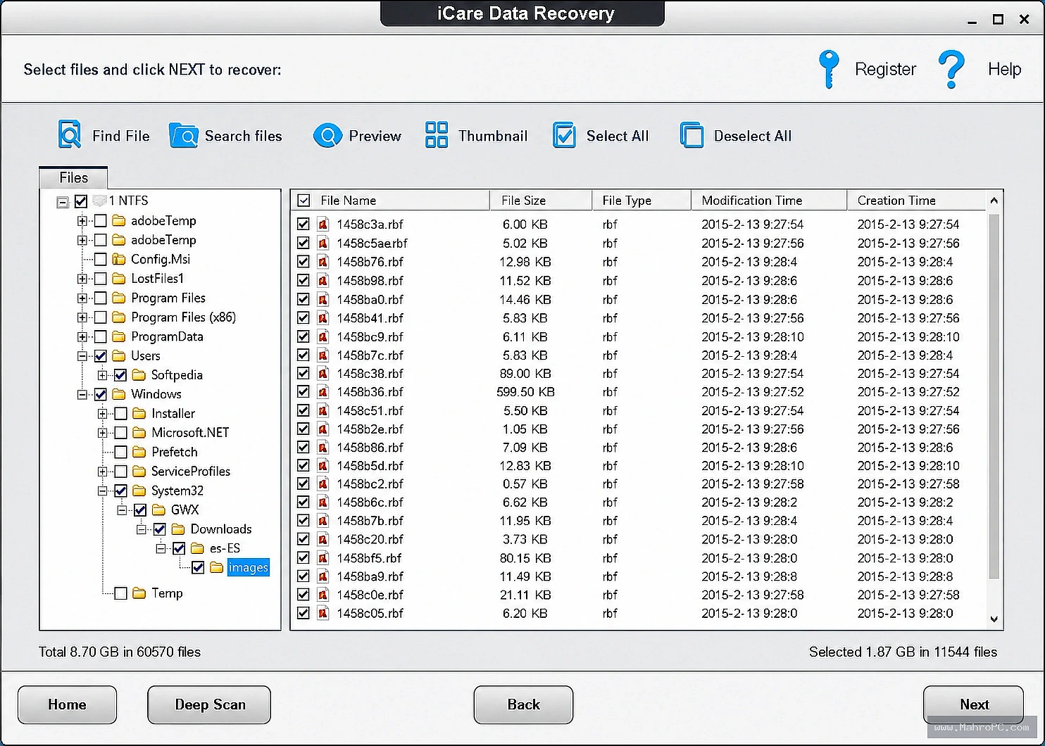 iCare Data Recovery Pro main interface for recovering deleted, formatted, and lost files from Windows devices.