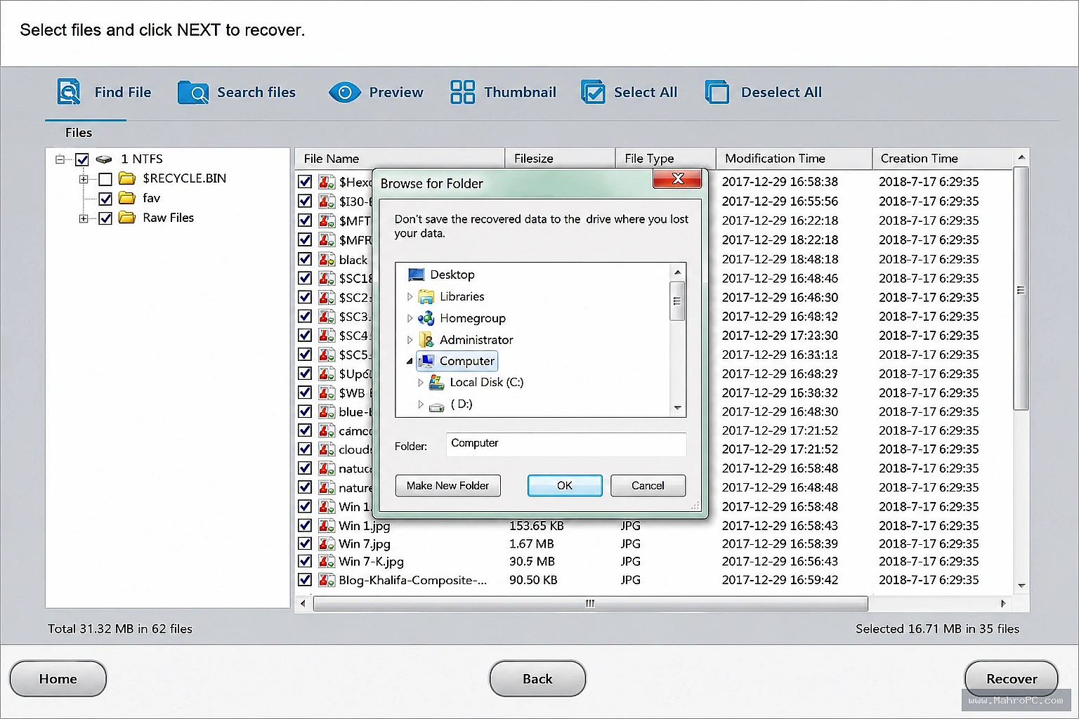 Preview recoverable files before recovery and restore photos, videos, documents, and other important data with ease.