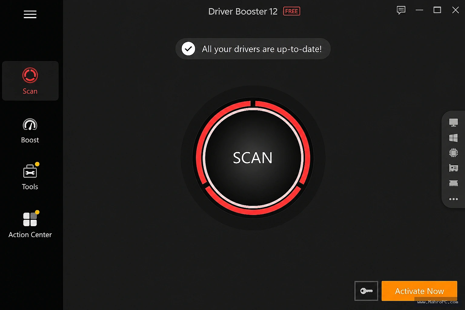 IObit Driver Booster Pro main interface for scanning outdated drivers and updating them automatically with a single click.