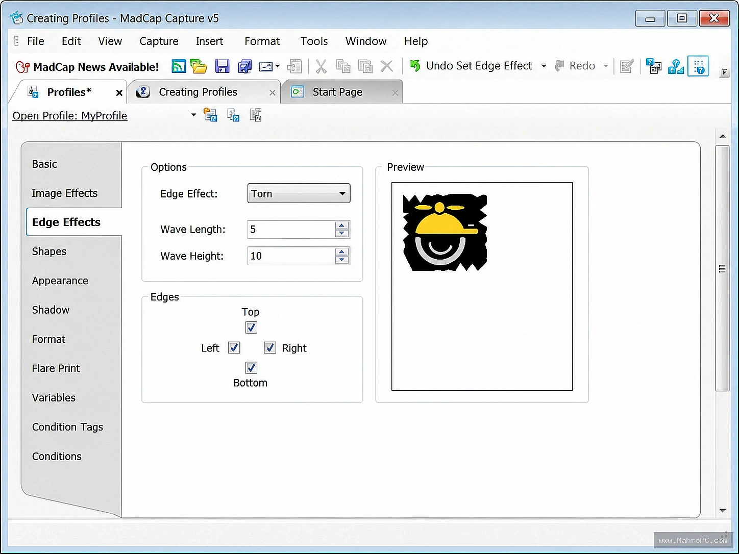 MadCap Capture main interface for creating professional screenshots, image edits, and visual documentation with easy-to-use tools.