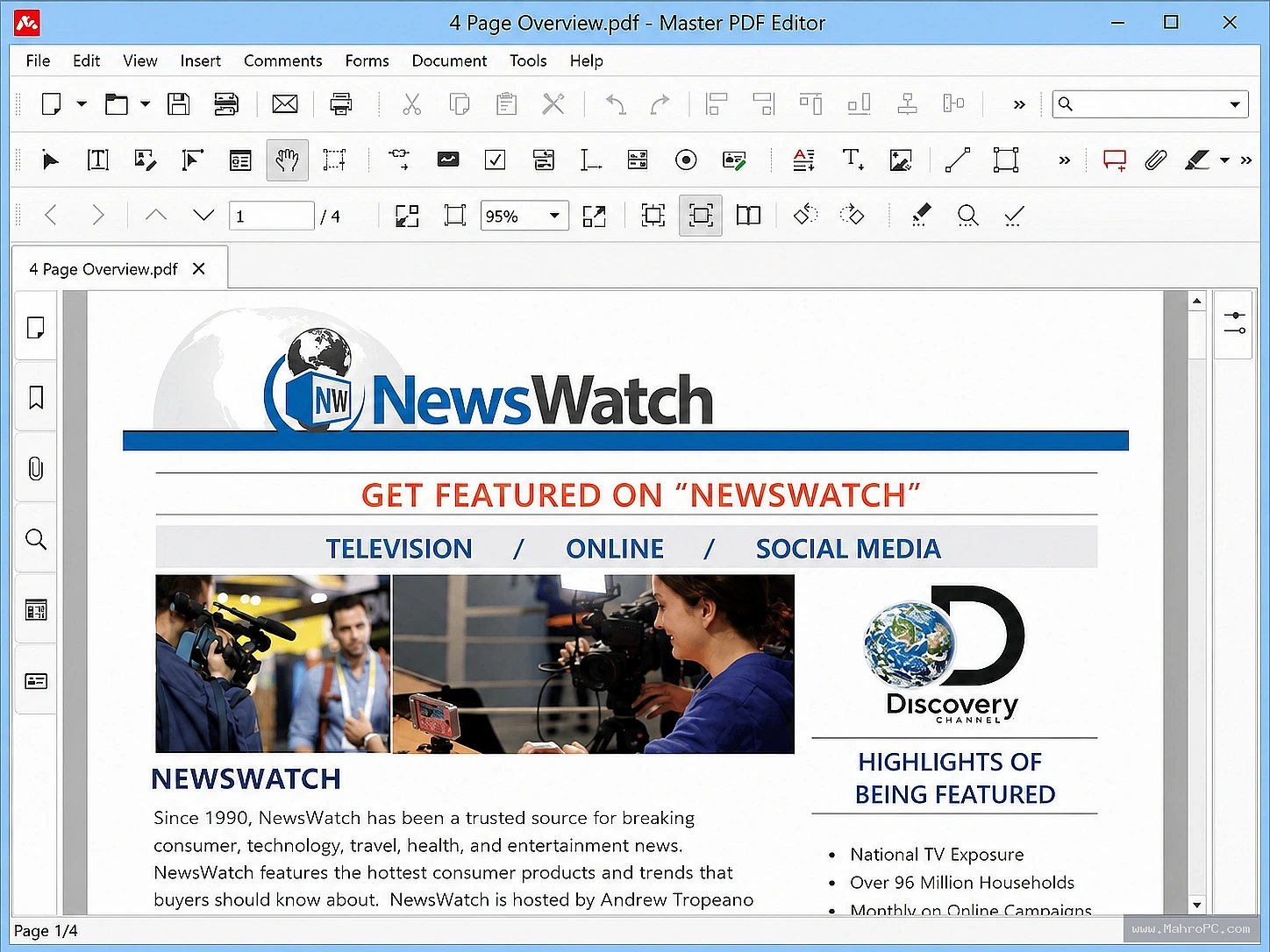 Master PDF Editor main interface for editing, creating, viewing, and managing PDF documents with professional tools.