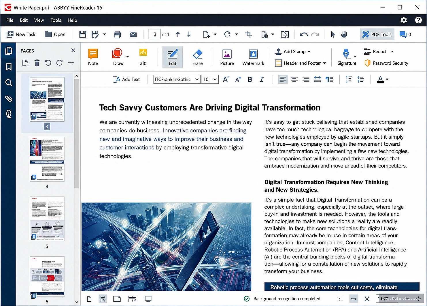Merge, split, encrypt, and organize PDF files while improving document productivity with advanced editing features.