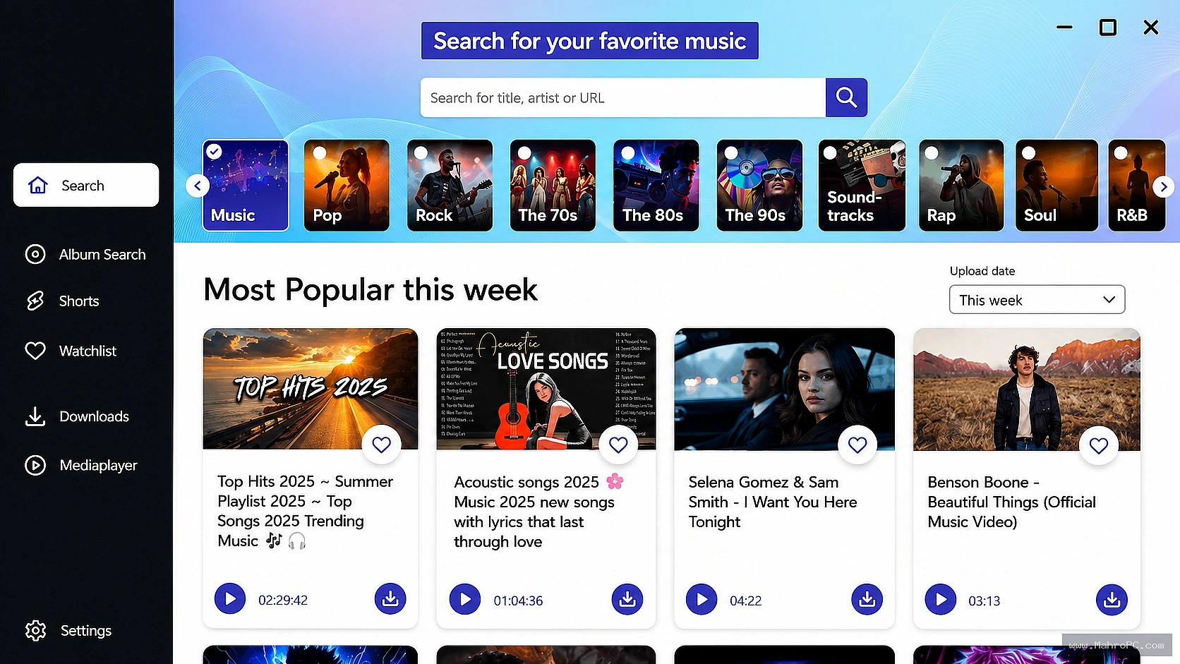 Convert supported online video content into popular audio formats, organize your music library, and manage downloads efficiently.