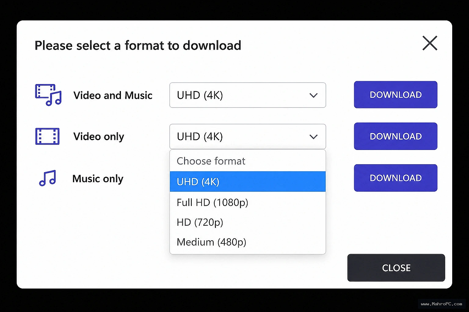 Customize audio quality settings, download multiple tracks, and manage your music collection through an intuitive Windows interface.