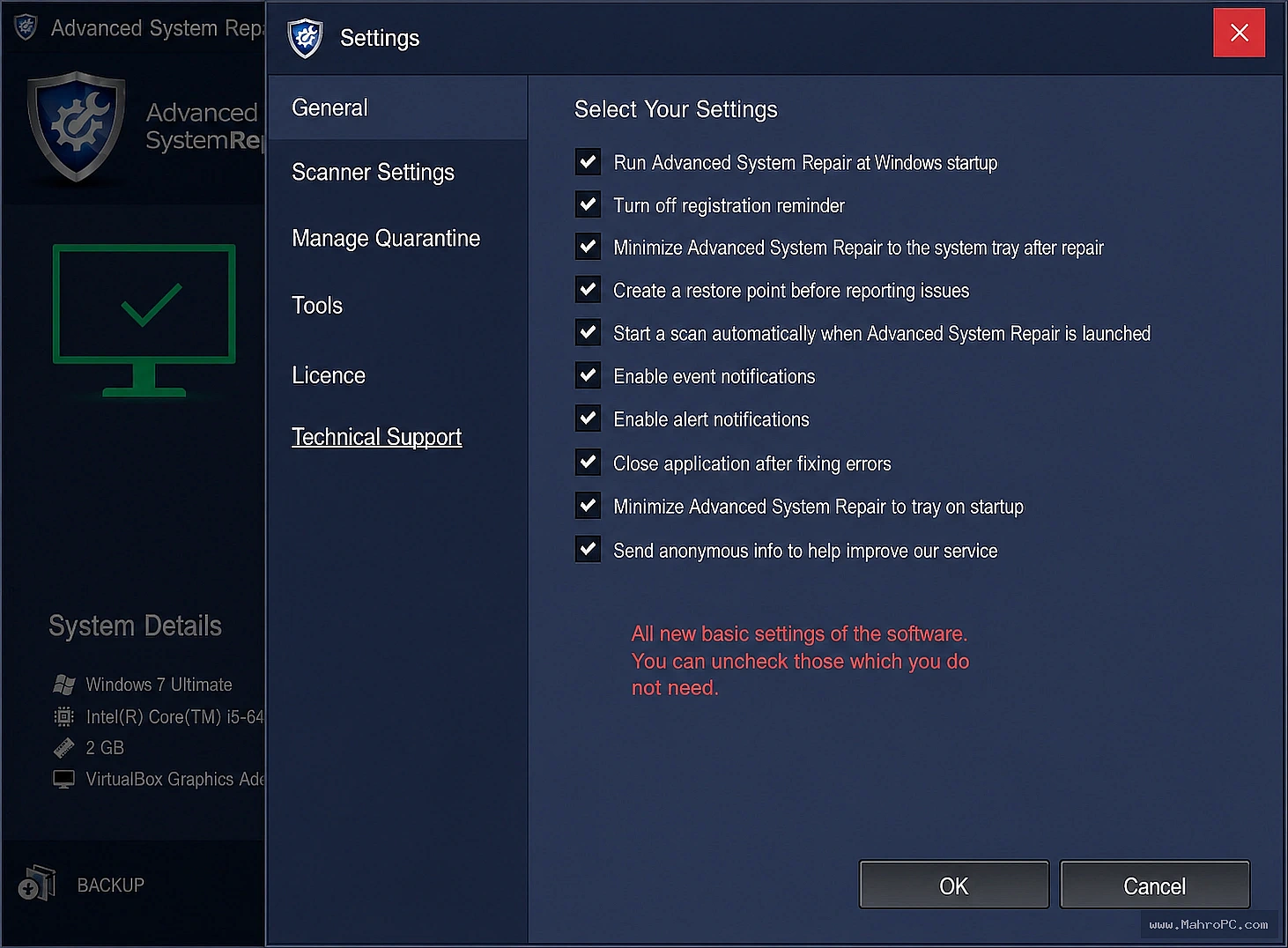 Review detected system issues and apply targeted repairs to address common Windows errors, unwanted files, and configuration problems.
