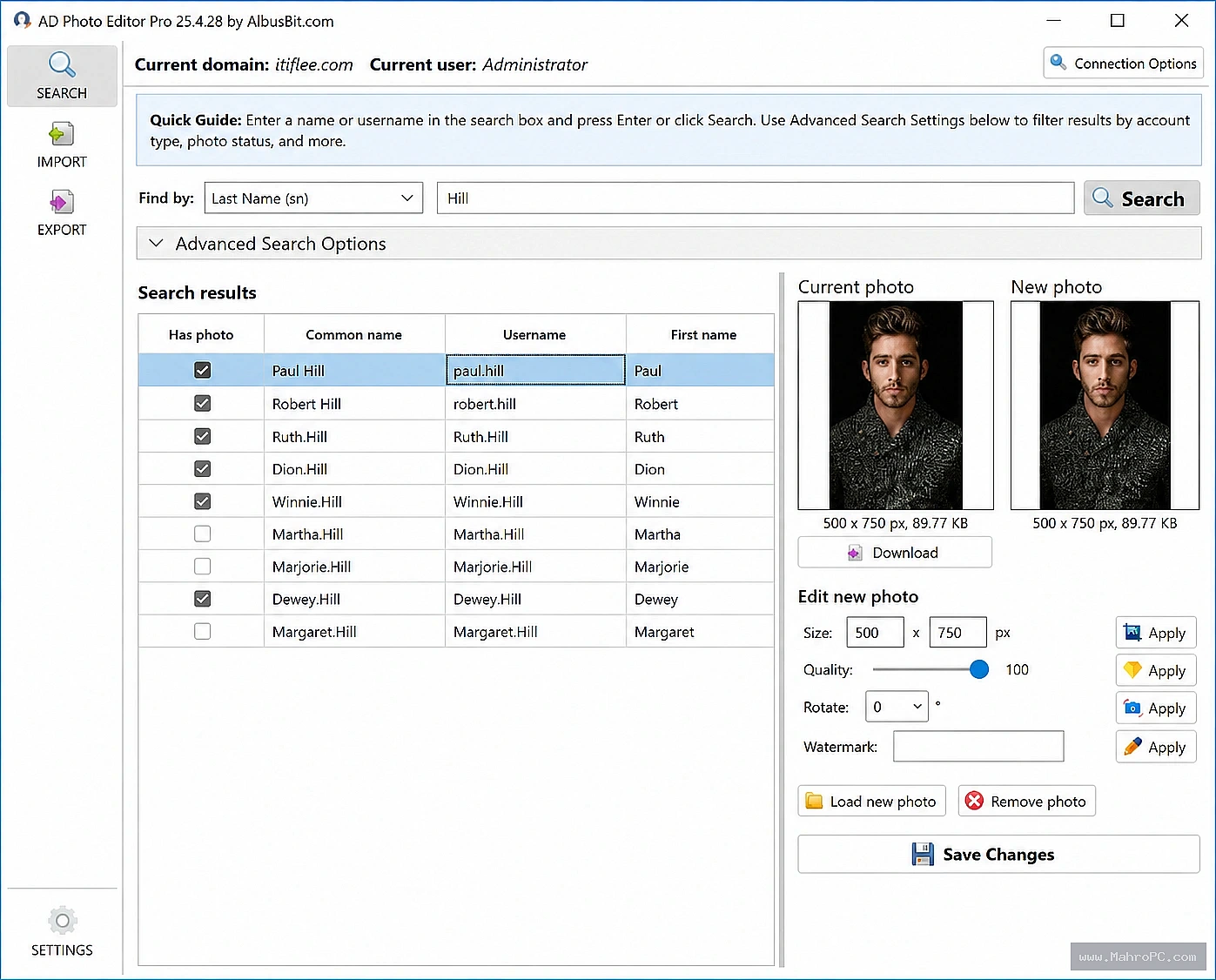 Import and export multiple user photos in bulk with Pro tools designed for efficient Active Directory photo management and administration.