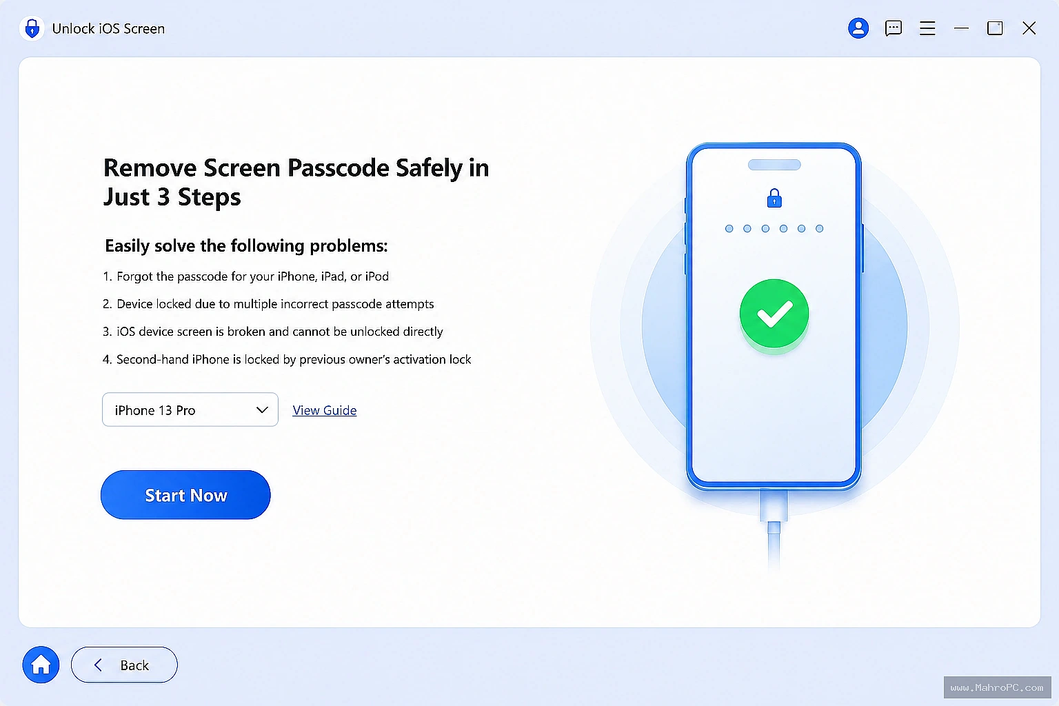 Detect connected iOS devices, download the required firmware package, and complete the unlock process with an intuitive interface designed for efficient device management.