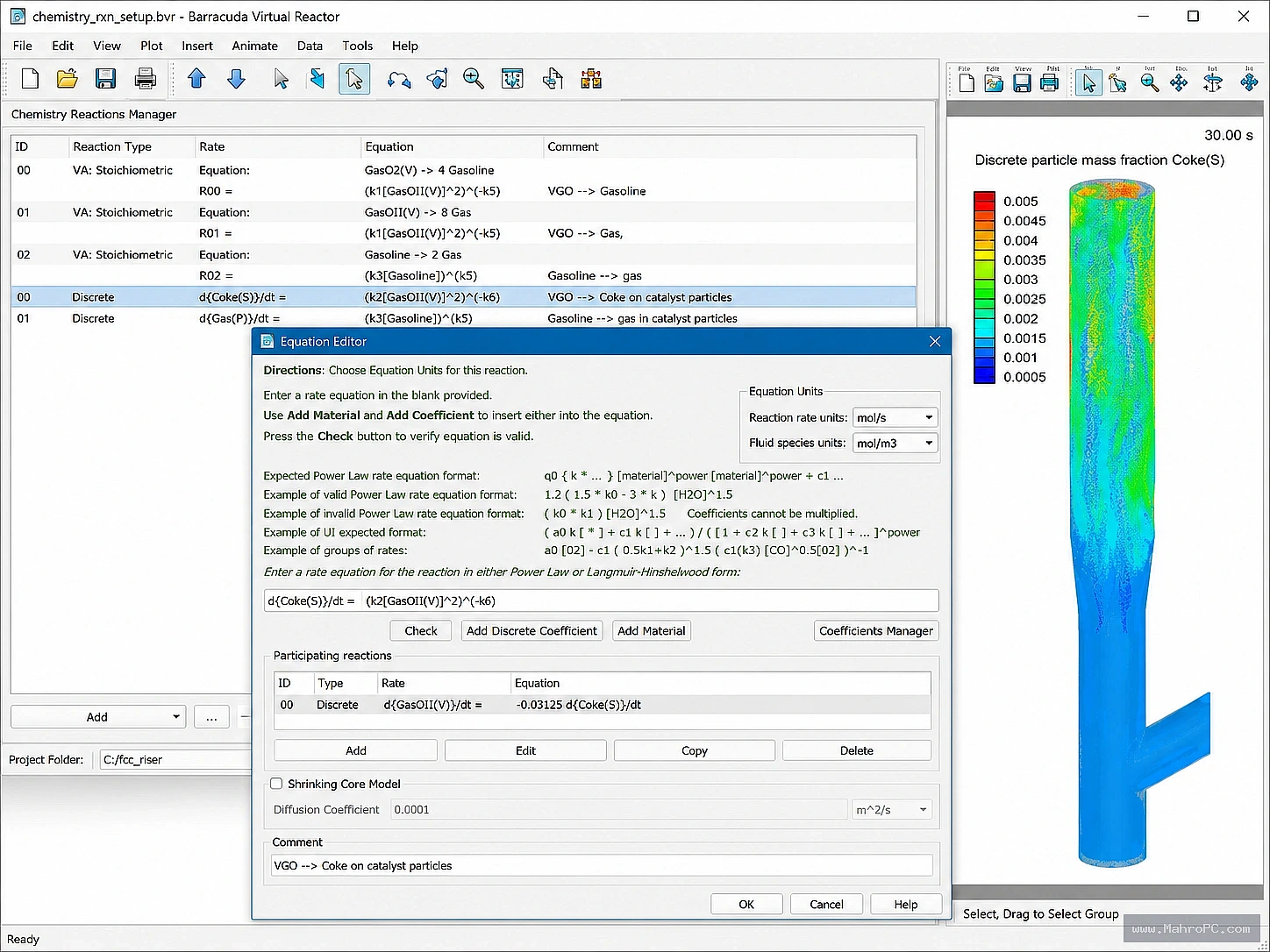 Create detailed engineering simulations, evaluate process behavior, and optimize industrial reactor designs using specialized CFD modeling and analysis features.