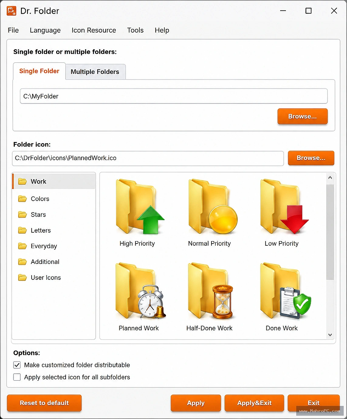 Personalize Windows folders with colorful custom icons, making important files and directories easier to identify and organize at a glance.