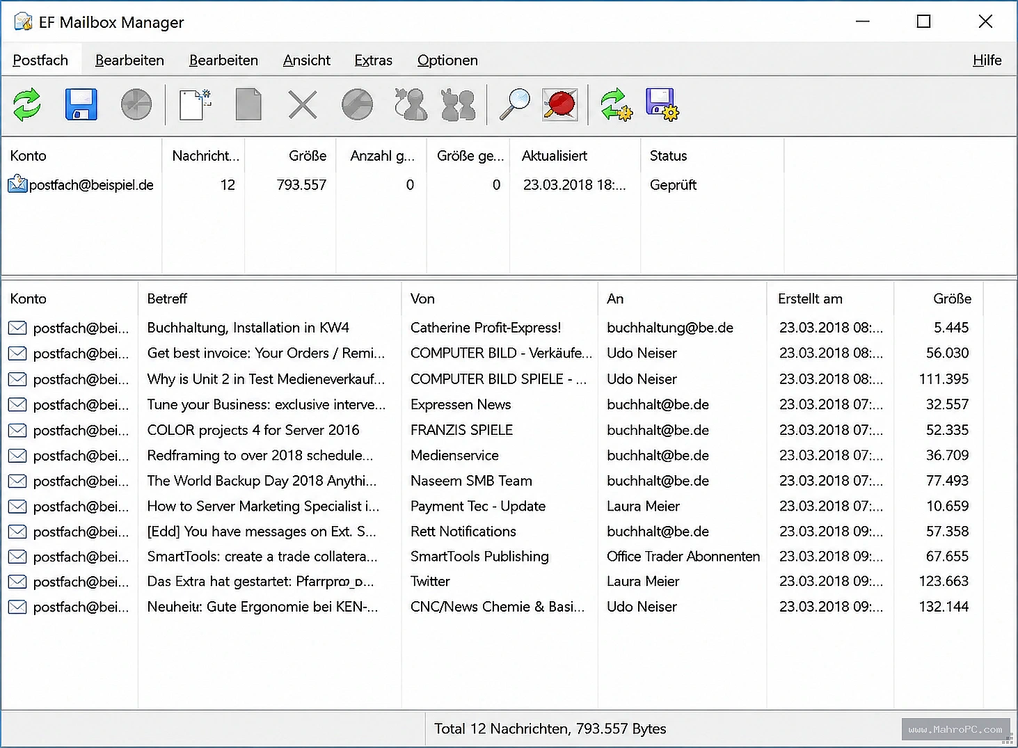 Schedule mailbox checks, control spam handling, save email attachments, and efficiently manage multiple email accounts through an intuitive Windows workspace.